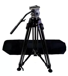 CARTONI FOCUS F100 CF CARBON TRIPOD SYS MIDSPR TDKN PL BAG TBAR SERVICED 26 Lbs! - Picture 1 of 15