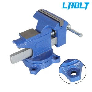 LABLT 4-1/2" Heavy Bench Vise with Anvil Swivel Locking Base Table top Clamp - Picture 1 of 10