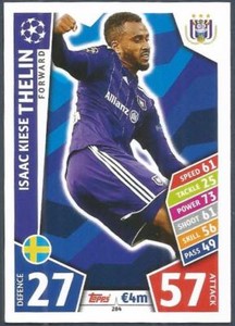 TOPPS MATCH ATTAX CHAMPIONS LEAGUE 2017-18- #284-ANDERLECHT-ISAAC KIESE THELIN