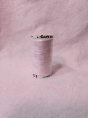 Mettler Cotton Thread Silk Finish 60 weight 2 ply 170d 800 meters/875 yds White  - Image 1 of 2