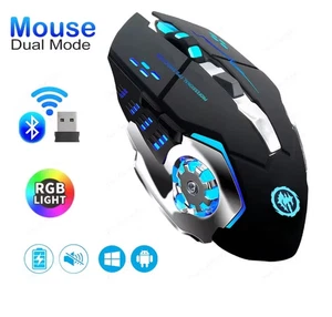 Rechargeable Wireless Mouse RGB LED USB Gaming Mice Laptop PC Mac UK - Picture 1 of 13