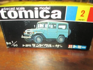 Vintage Tomica Toyota Land Cruiser Teel/Yellow Hardtop No. 2 Made in Japan 1/60 - Picture 1 of 4