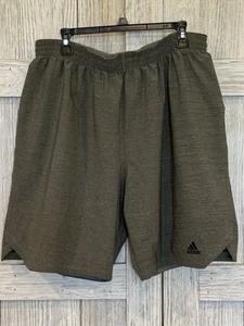 Adidas Shorts Mens 2XL Green Heather Elastic Waist Vented Unlined Training - Picture 1 of 6
