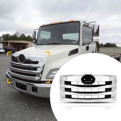 For 2011-2018 Hino 238 258 268 338 Chrome Horizontal Billet Main Grill Grille Foto 1 de 4
