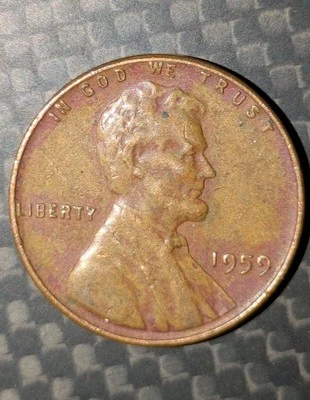 1959 1c Memorial Cent Red Copper Toned Extra Fine Details - Image 1 of 4