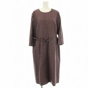 Aquascutum dress wool silk blend 3 4 sleeve knee length 15 purple G Used dde8bfc - Picture 1 of 8