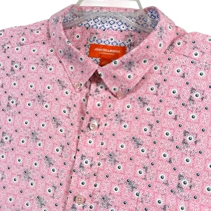 JOHNSTON & MURPHY Performance Herren 2XL Pink Muster Print Button Down Hemd - Bild 1 von 8
