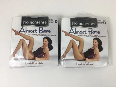 Pantimedias No Nonsense Casi Desnuda Encaje Corte Alto Negro Medianoche Talla D 2 Pares Foto 1 de 4