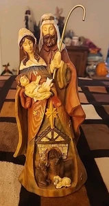 Holy Family Figurine Christmas Music Box Silent Night Roman Inc 10.5" K - Picture 1 of 8