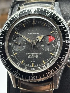 Croton Chronomaster Aviator Sea Diver Valjoux 92 Broad Arrow Chronograph Watch - Picture 1 of 17