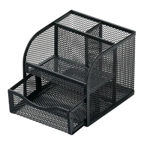 Space Saving Desk Organisers with Sliding Drawer Mesh Metal Pen for Office - Picture 1 of 8