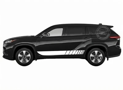 2 PIEZAS Calcomanía Gráfica Adhesiva Puerta Coche Para Toyota Highlander Falda Lateral Rayas Foto 1 de 4