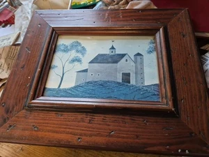 Vintage Warren Kimball gerahmter Wandkunstdruck - Bauernhaus primitives amerikanisches Volk - Bild 1 von 4