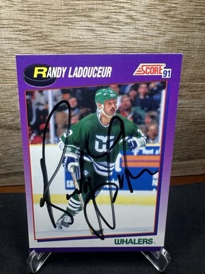 1991-92 Score American #436 Randy Ladouceur In-Person ON-CARD AUTO - Image 1 of 2