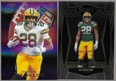 AJ DILLON 2020 Panini Zenith #73 & Panini Select #165 - (2) Rookie RC Cards - Image 1 of 2