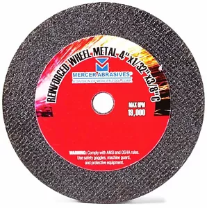Paquete de 5 abrasivos Mercer 614150-50 H.S. ruedas de corte reforzadas 4""x1/16""x5/8"" - Imagen 1 de 1