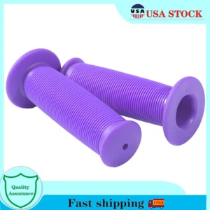 Purple Pair Motorcycle Rubber Handlebar Grips For BMX MTB Mountain Bicycle Ends - Picture 1 of 8