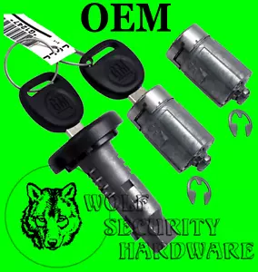 GM Ignition Key Switch Lock Cylinder & Door Pair Tumbler Barrel Set 2 GM Keys - Foto 1 di 2