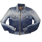 levis jacket size M medium modern 2 tone wash zip fsaten denim coat straus