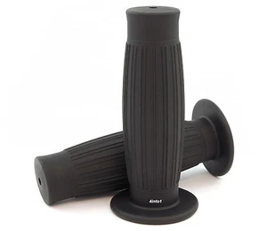 Laguna Grips - Black - 7/8" - Vintage Motorcycle Cafe Brat Chopper Bobber - Picture 1 of 1