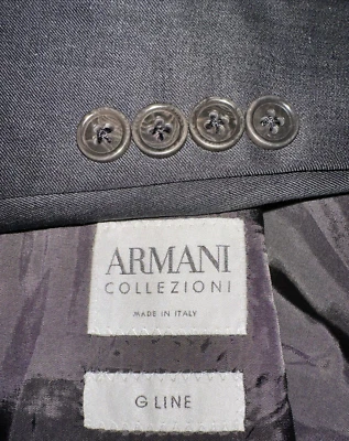 Armani Collezioni  100% Wool G Line Blazer Size 42R (52 EU) Gray Natural Stretch - Image 1 of 4