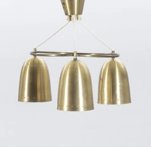 3Light Gold Brass Chandelier Ceiling Fixture Mid Century Pendent Light For Home - Picture 1 of 7
