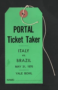 5/31/1976 Italy vs Brazil Soccer Bicentennial Cup Ticket Taker Pass  A4535 - Picture 1 of 1