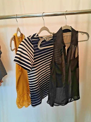 Lote de 3 Blusas de Verano XS J. Crew/Rayas Azul Marino y Blanco The Limited/Decreto Foto 1 de 4