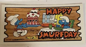 The Smurfs Trading Card 1982 #31 Happy Smurfday - Picture 1 of 2