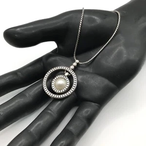 Collana con ciondolo perle finte Brighton argento catena ombra di luna regolazione 16,5-18,5" - Foto 1 di 7