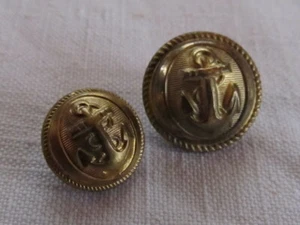 Knöpfe Motiv Marine Anker Vintage Metall vergoldet 15 und 12 mm Marine Mode - Bild 1 von 2