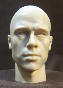 CMD-52 Brad Pitt bald CUSTOM RESIN UNPAINTED HEAD SCULPT 1/6 scale "Small Size" - Picture 1 of 4
