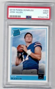 Tarjeta de novato 2018 Panini Donruss Josh Allen clasificación PSA 9 como nueva Buffalo Bills - Imagen 1 de 2