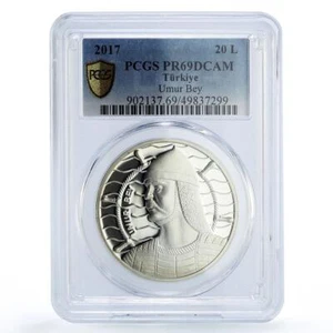 Turkey 20 lira Admiral Umur Bey Ship Clipper PR69 PCGS silver coin 2017 - Picture 1 of 2