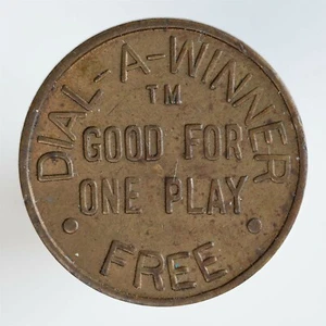 Dial A Winner "Good For One Play Free" Arcade Game Token - Picture 1 of 2