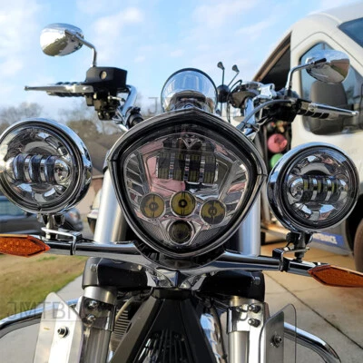For Victory Cross Country Magnum Kingpin Vegas Hammer LED Motorcycle Headlight  - Image 1 of 4