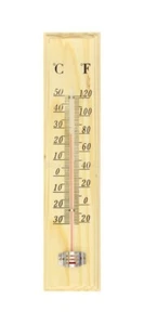27cm WOODEN THERMOMETER Indoor Outdoor Glass Wall Hanging Room Sensor Jumbo - Picture 1 of 3