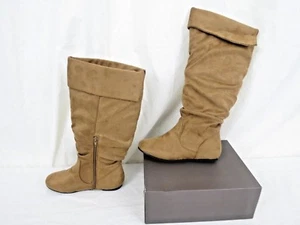 Refresh Women Knee High Boot Size 6.5 Brown Suede New - Picture 1 of 7