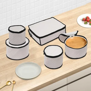 5 PCS Storage Bags Cutlery Storage Bag Set Polyester Fiber Cutlery Organizer Set - Picture 1 of 24