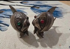 Antico sale pepe in argento ottocento pesciolini