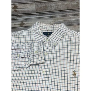 Ralph Lauren Men's Button Down SlimStretch Oxford White Pink Blue Lines - Picture 1 of 6