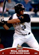 2007 State College Spikes Grandstand #10 Miles Durham Fort Worth Texas TX Card