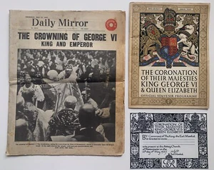 Programa Oficial Periódico Coronación Rey Jorge VI + Invitación 12/05/1937 - Imagen 1 de 8