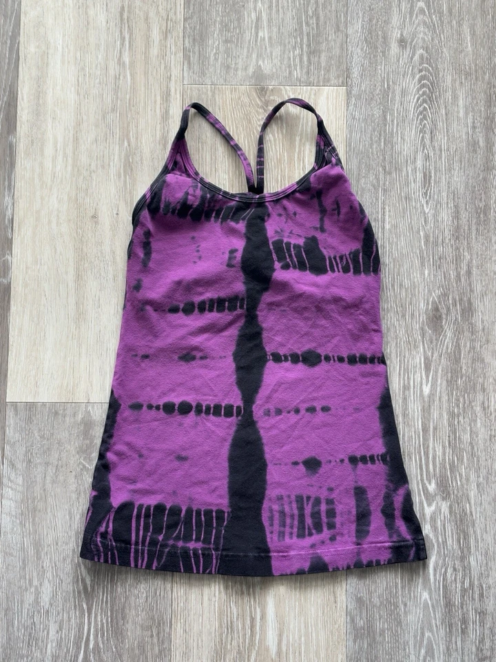 Sujetador Hard Tail Púrpura Tie Dye Incorporado Espalda Corredora Top Talla XS Foto 1 de 4
