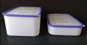 Tupperware Pak n Store Grande 12 y 4 Vasos Contenedores y Sellos Set Transparente y Azul Nuevo - Imagen 1 de 1
