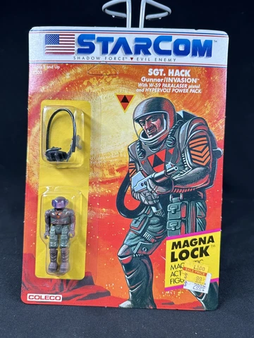 1986 Coleco STARCOM SGT Hack Gunner Invasion Sealed on UNPUNCHED Cardback Cover