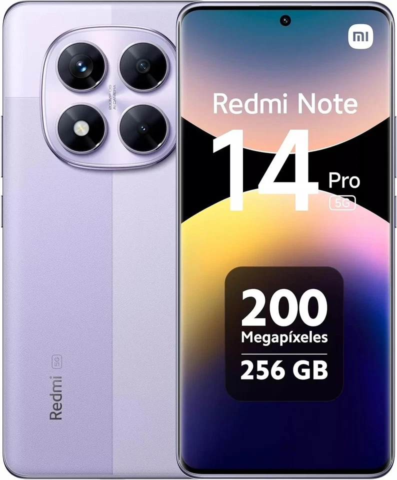 XIAOMI REDMI NOTE 14 PRO 5G DUAL SIM 8GB 256GB lavander PURPLE - Immagine 1 di 3