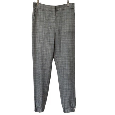 TIBI Cooper Plaid Wool Silk Jogger Pants small - Image 1 of 4