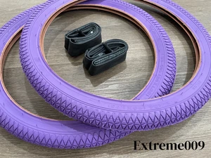 20" x 1.95 Bicycle PURPLE BMX Bike Street Tires & Tubes 20x1.95 - Picture 1 of 2