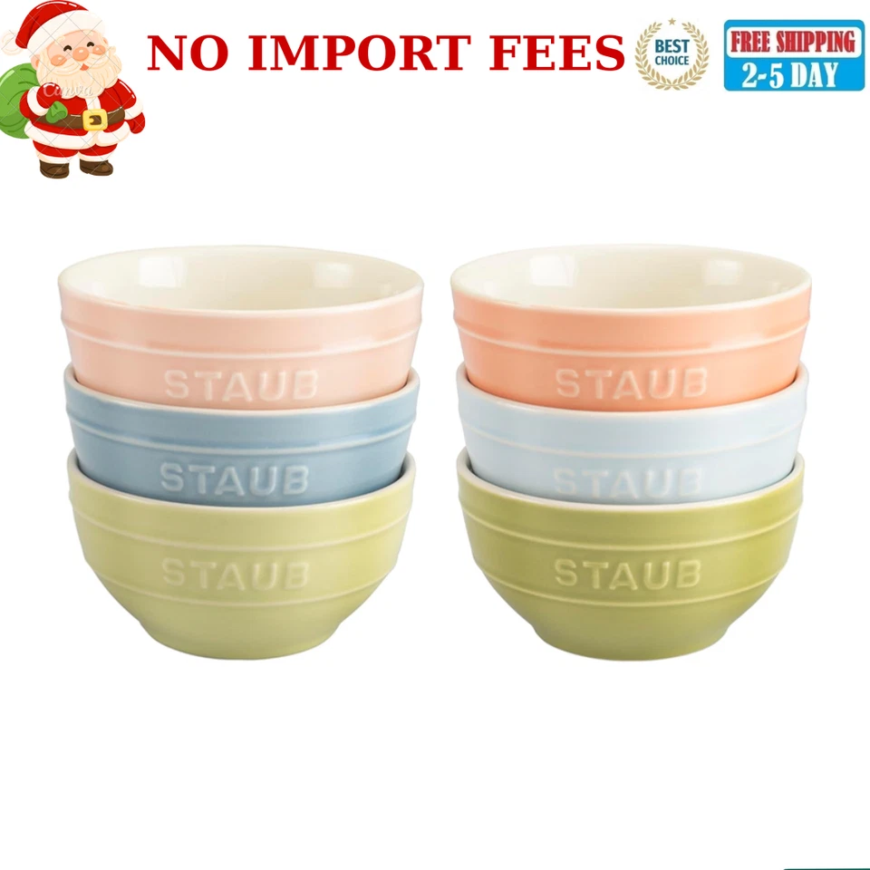Staub Stoneware 4.5-inch / 6-pc, Bowl set macaron, mixed colors - Image 1 of 4